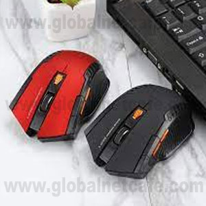 MOUSE INALAMBRICO NEGRO CON ROJO 2.4GHZ 100% Nuevo