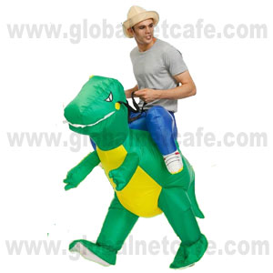 DISFRAZ INFLABLE DINOSAURIO VERDE SENCILLO 100% Nuevo